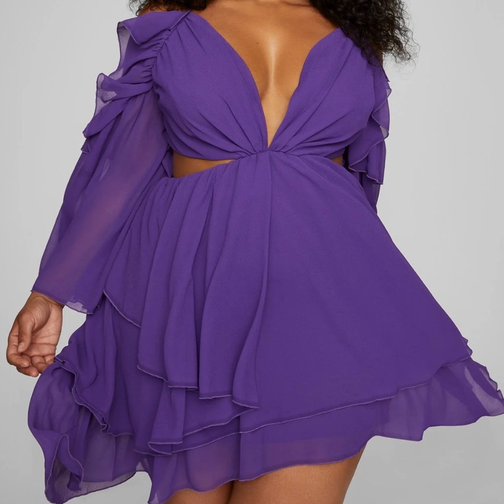 FTF Leslie Sidora Purple Chiffon Dress